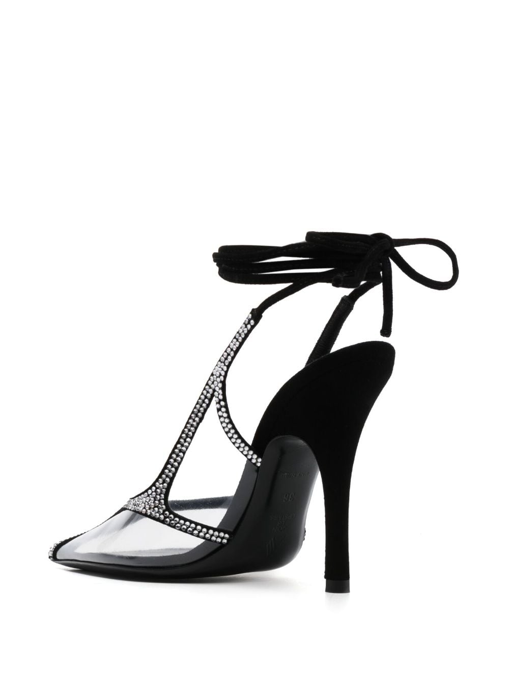 THE ATTICO Venus Chrome Mini Slingback Heels
