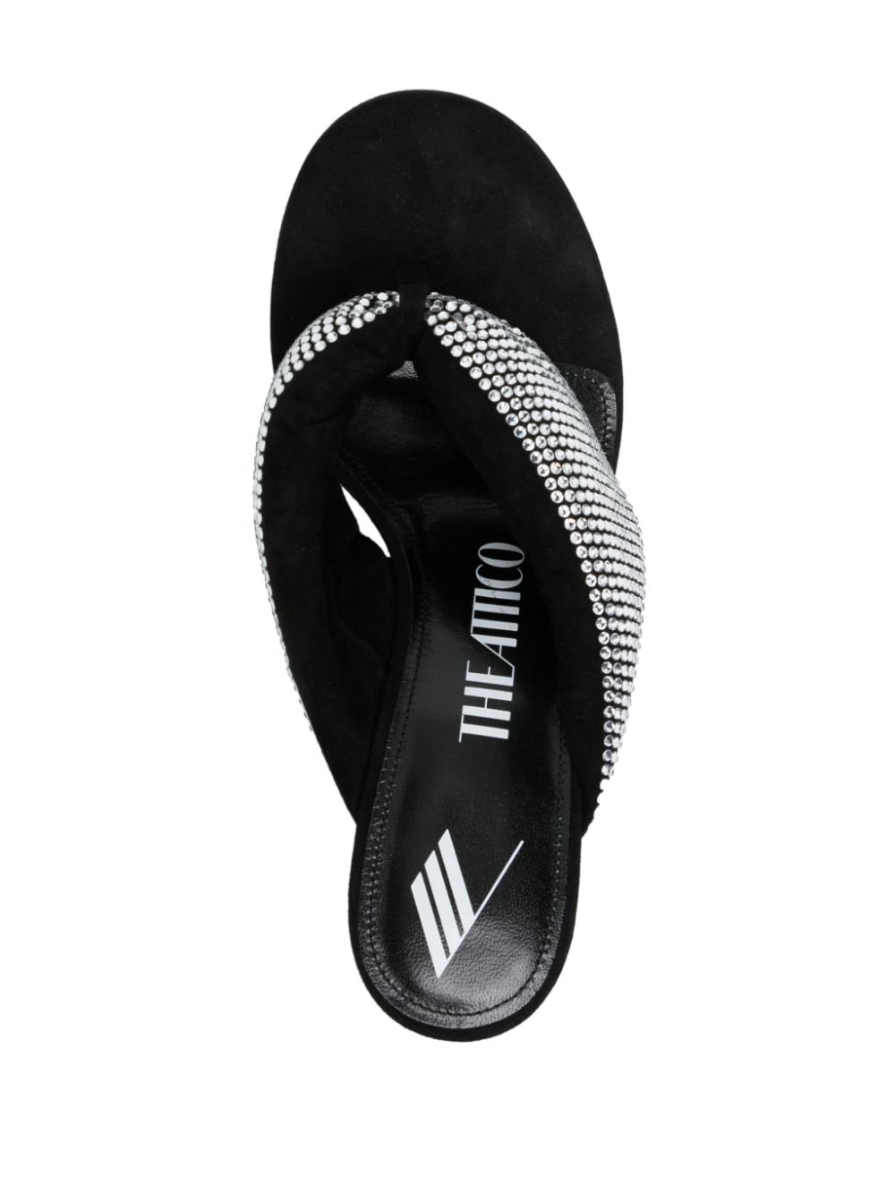 THE ATTICO Strass Embellished Thong Sandals - High Heel
