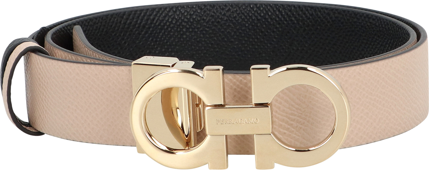 Ferragamo Reversible Leather Belt with Gancini Hook - 2.5 cm Height