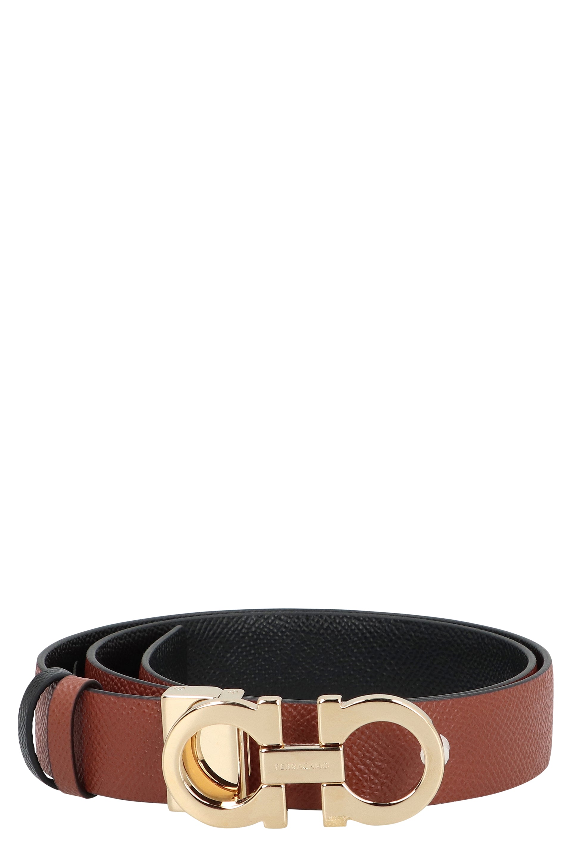 Ferragamo Reversible Leather Belt with Gancini Hook - 2.5 CM Width