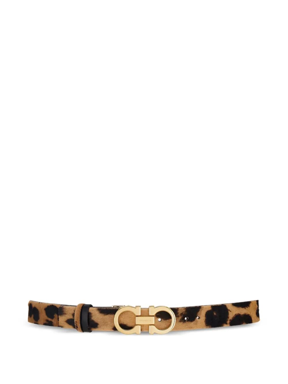 Ferragamo Animal-Print Pony Hair Gancini Hook Belt
