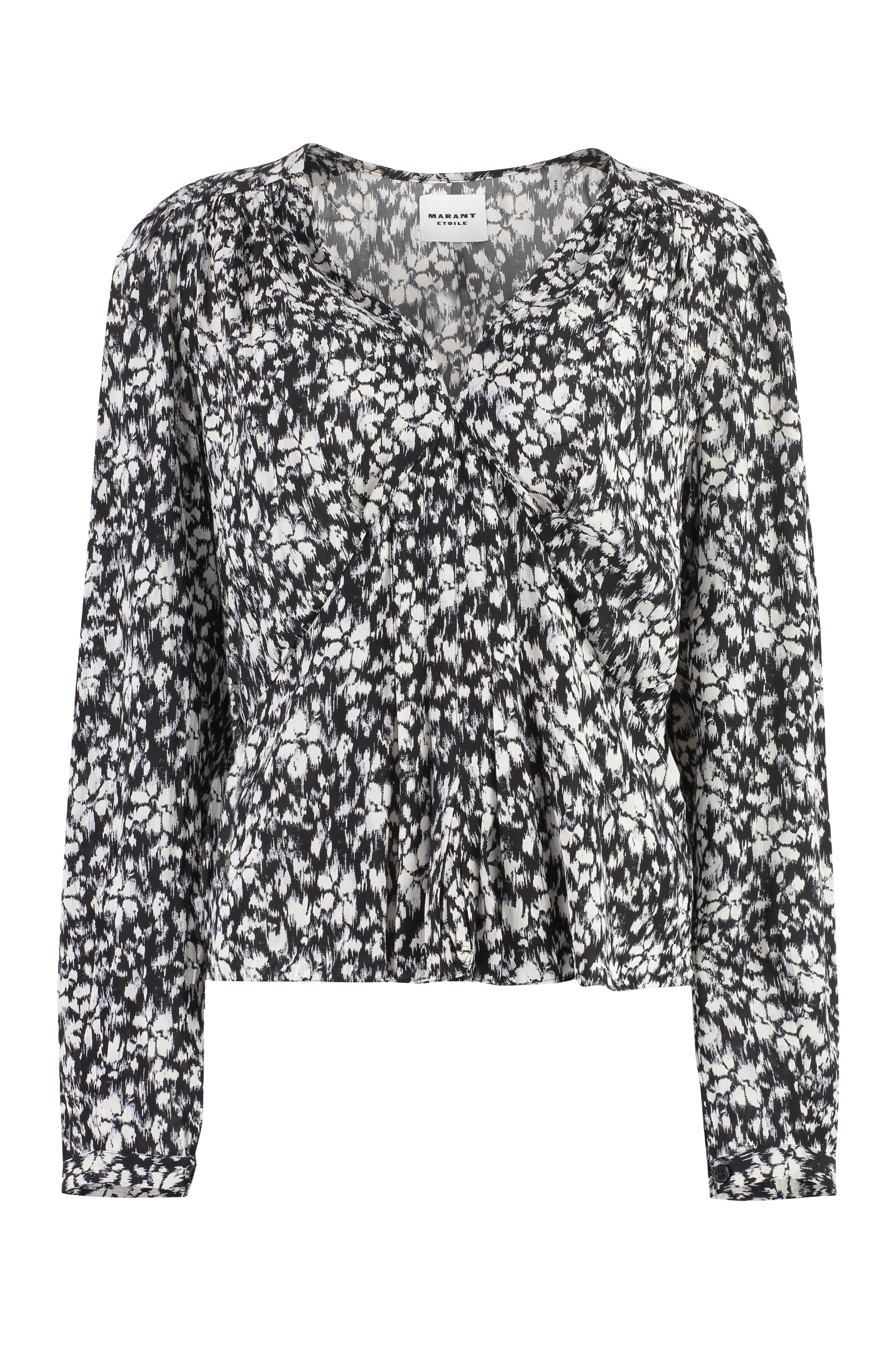 ISABEL MARANT ETOILE Printed Viscose Blouse with Decorative Gathering