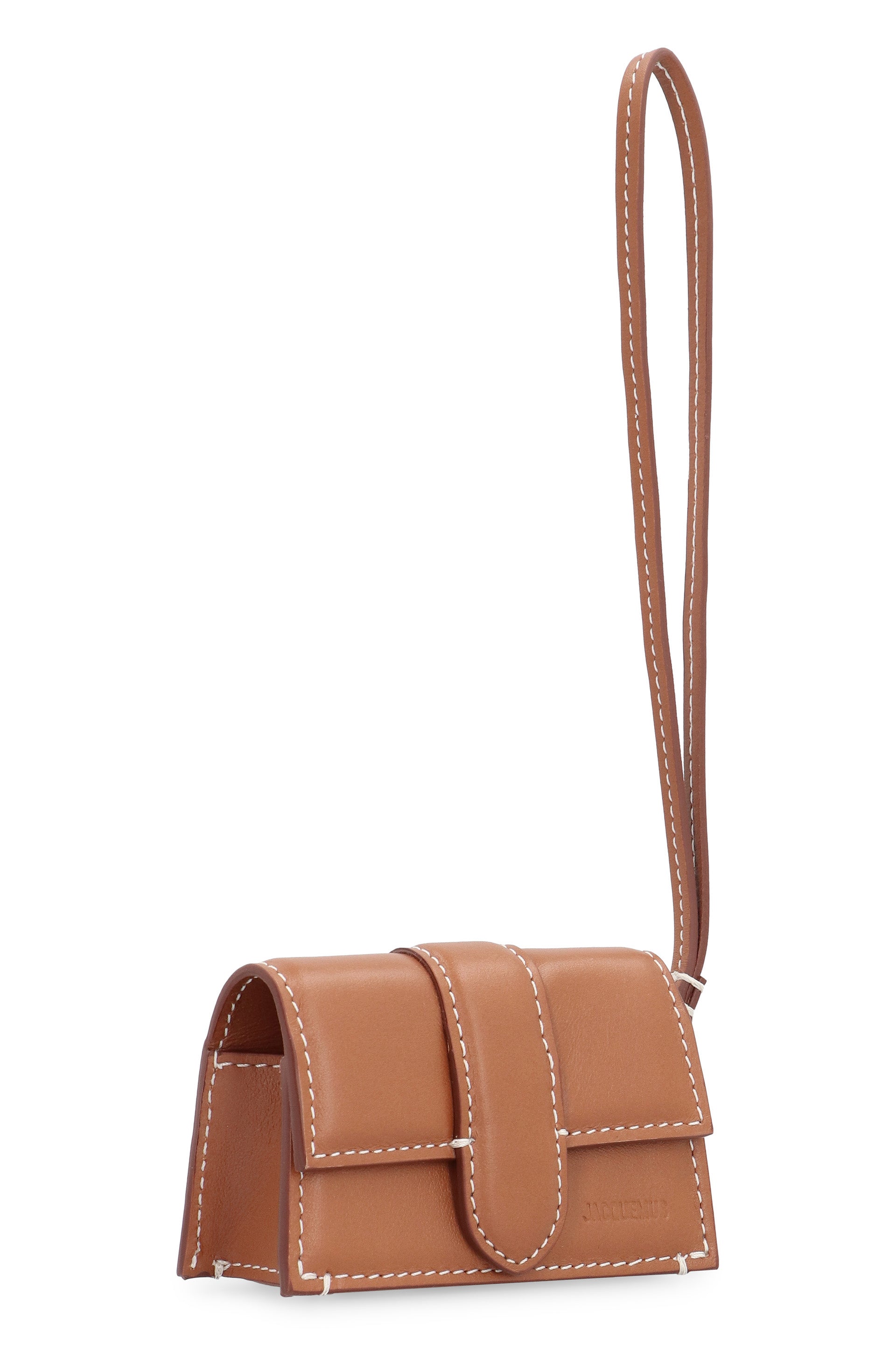 JACQUEMUS Mini Leather AirPods Case with Wrist Strap
