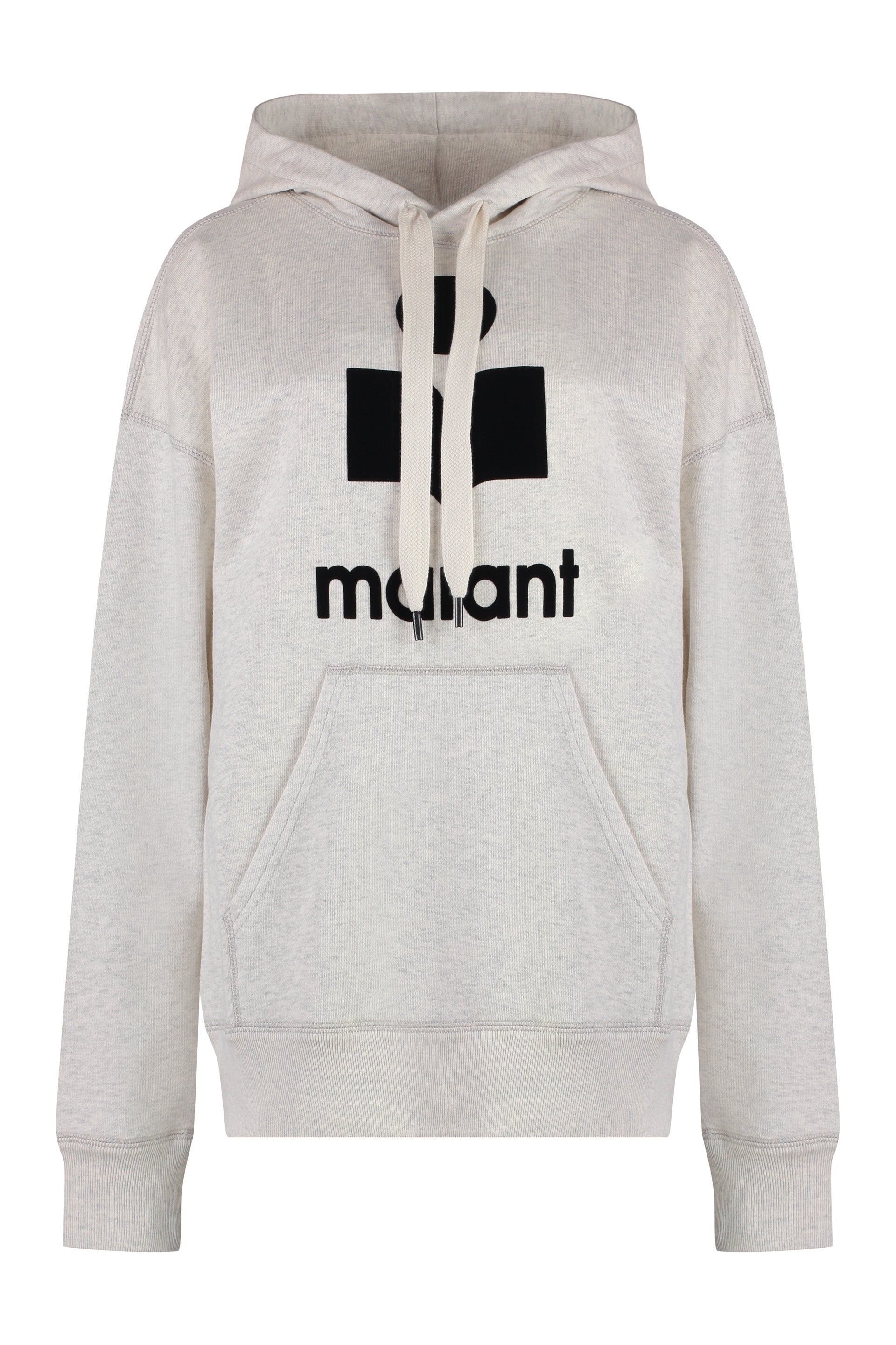 ISABEL MARANT ETOILE Velvet Logo Intarsia Cotton Hoodie - Women's