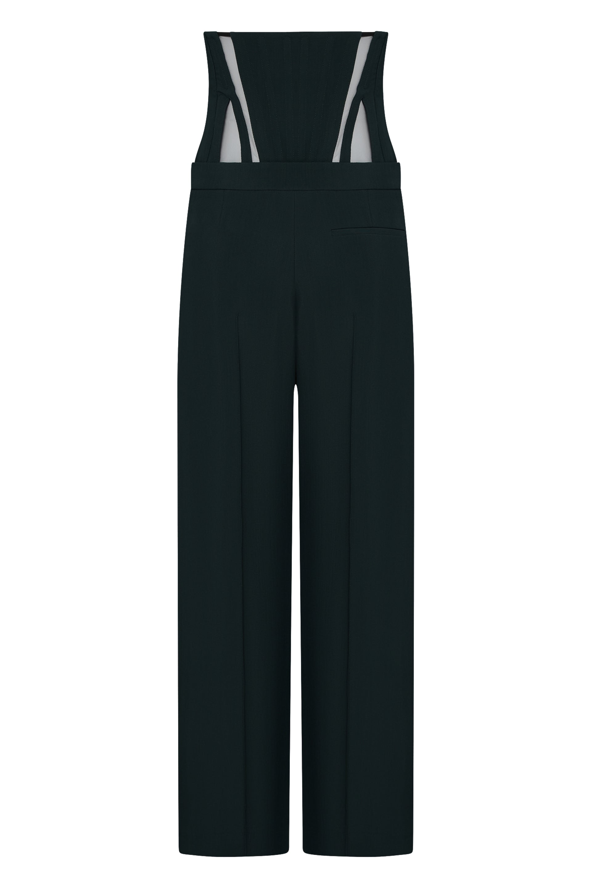 MUGLER Wide Leg Trousers with Reinforced Corset