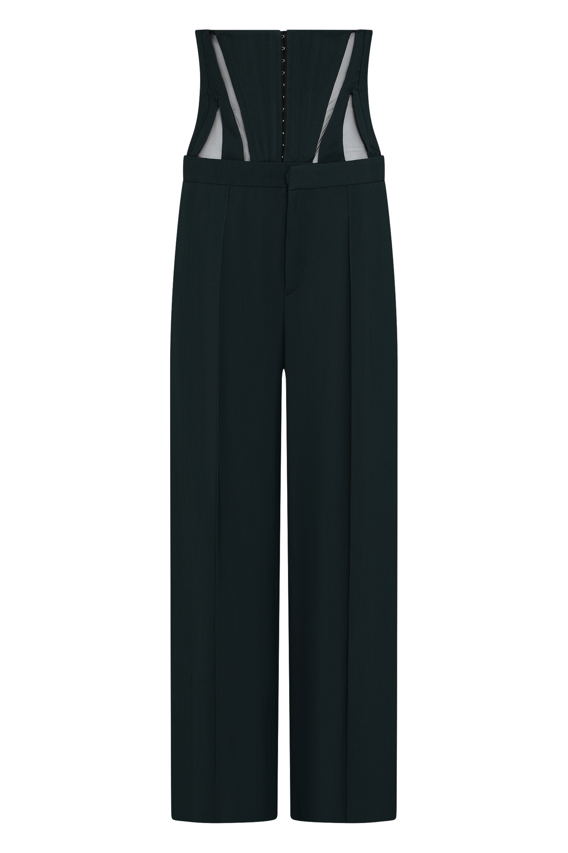 MUGLER Wide Leg Trousers with Reinforced Corset