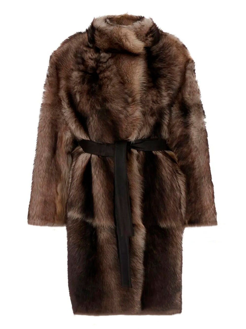 YVES SALOMON Belted Shearling Jacket