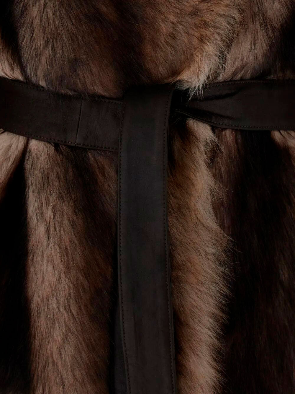 YVES SALOMON Belted Shearling Jacket