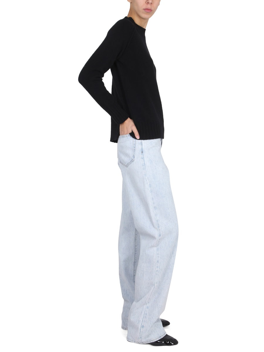 STEFANO MORTARI Wool Cross-Neck T-Shirt for Women