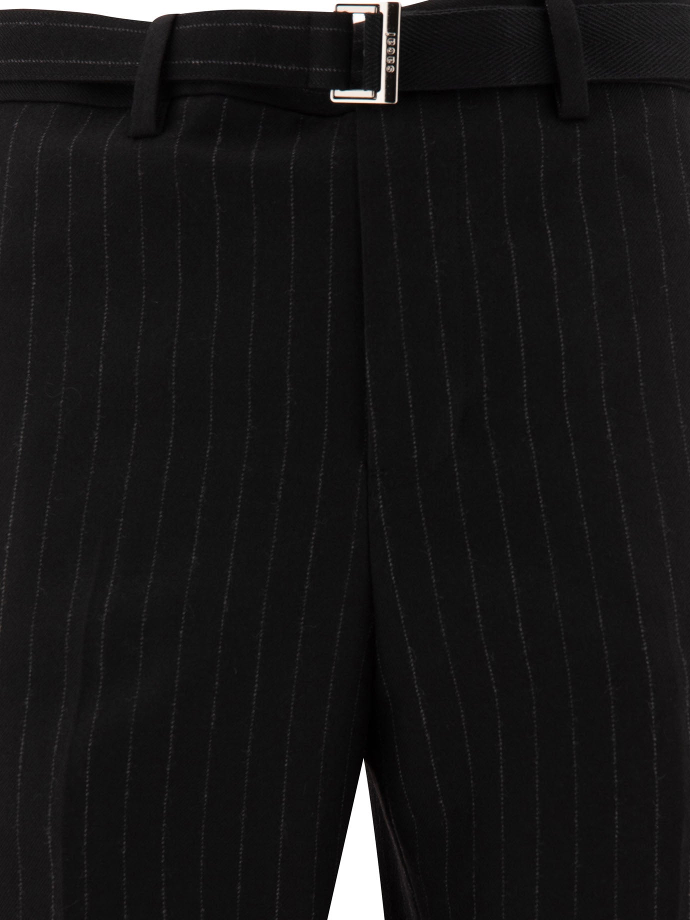 SACAI Pinstriped Trousers - Regular Fit, Mid Rise for Men