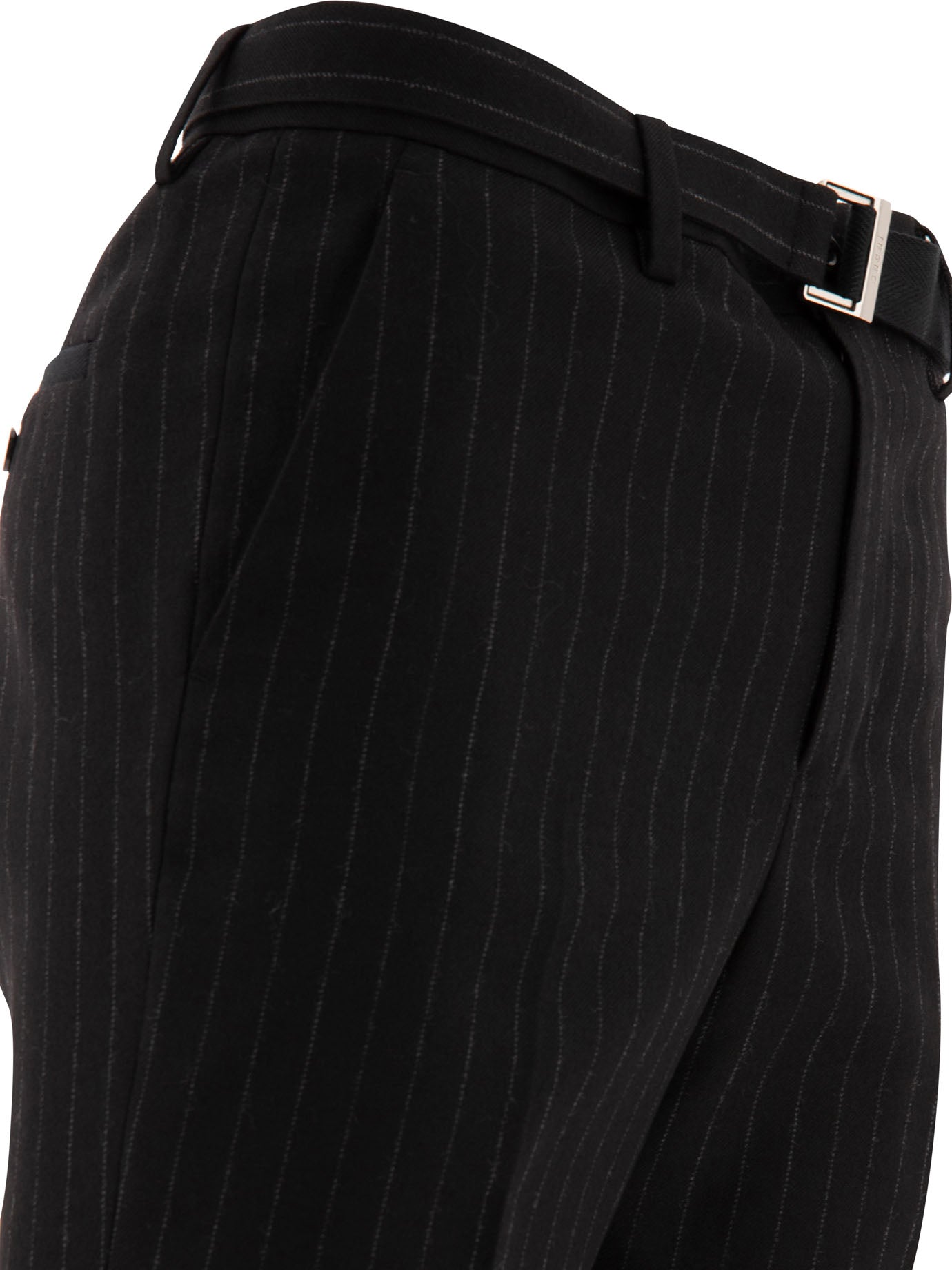 SACAI Pinstriped Trousers - Regular Fit, Mid Rise for Men