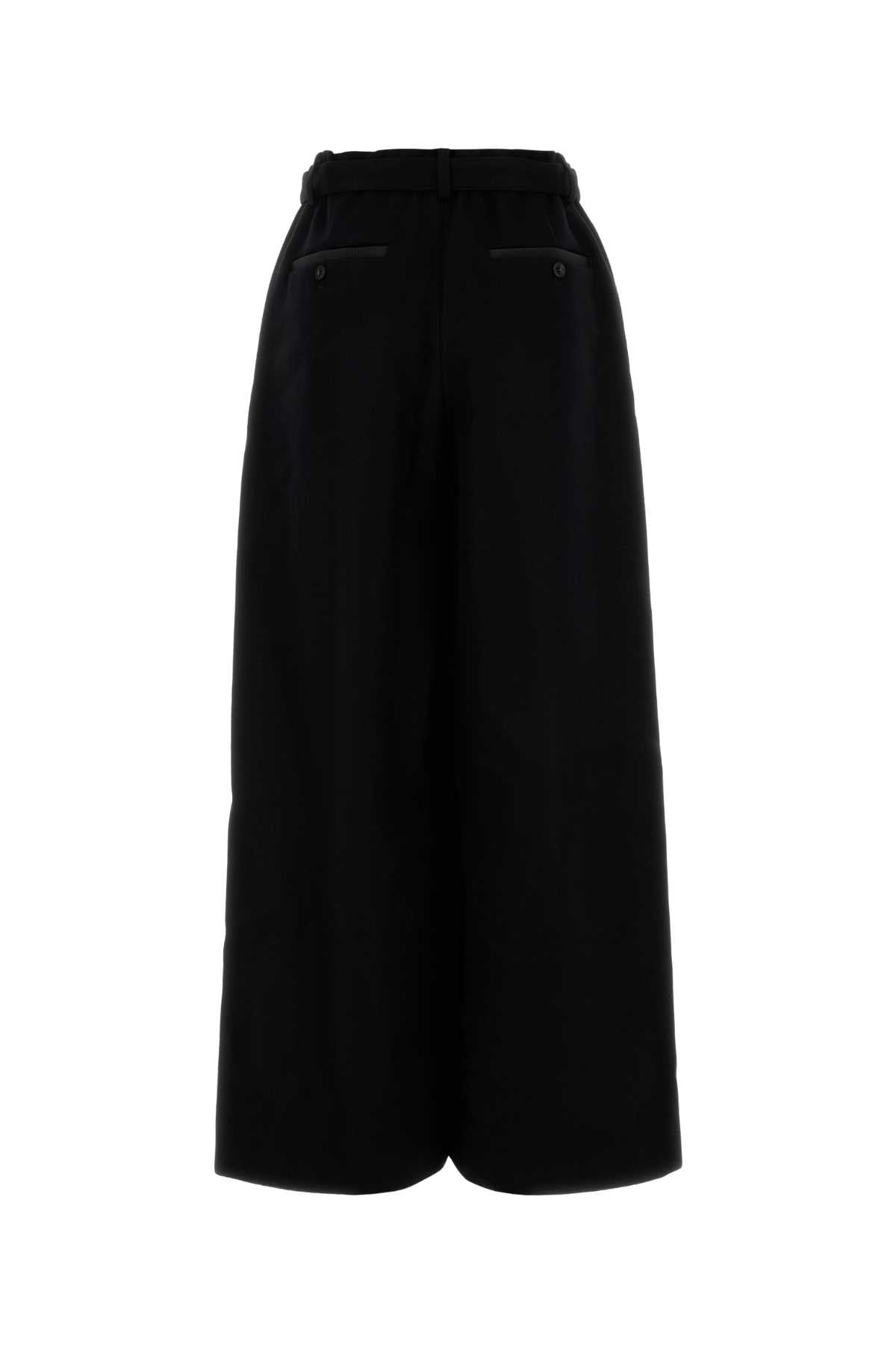 SACAI Wide-Leg Wool Melton Pants for Women