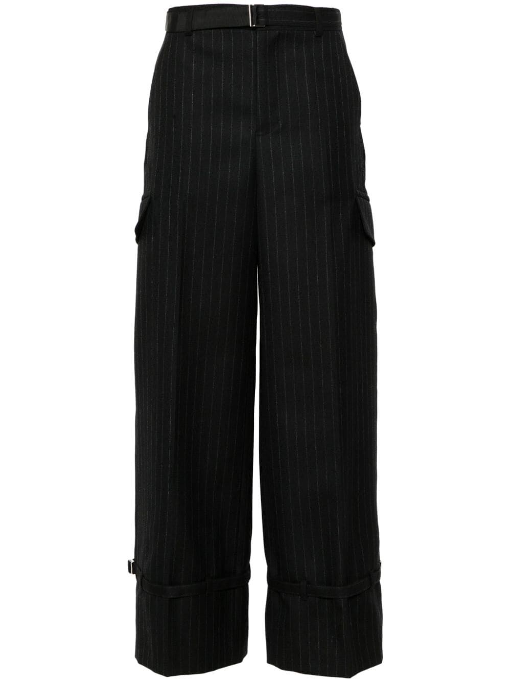 SACAI Chalk Stripe Wool Pants for Women - FW24