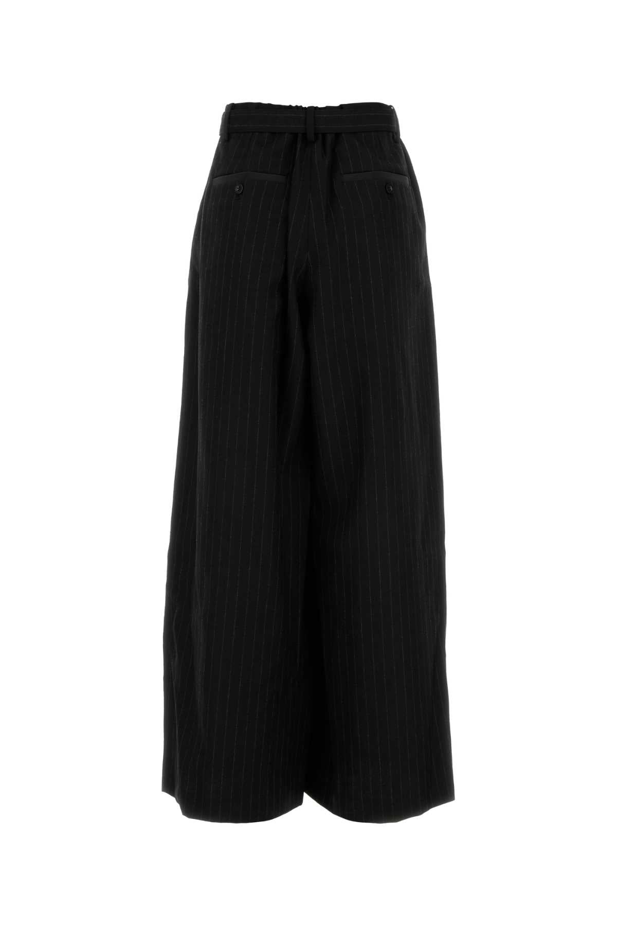 SACAI Embroidered Wool Wide-Leg Pants - Fall 2024