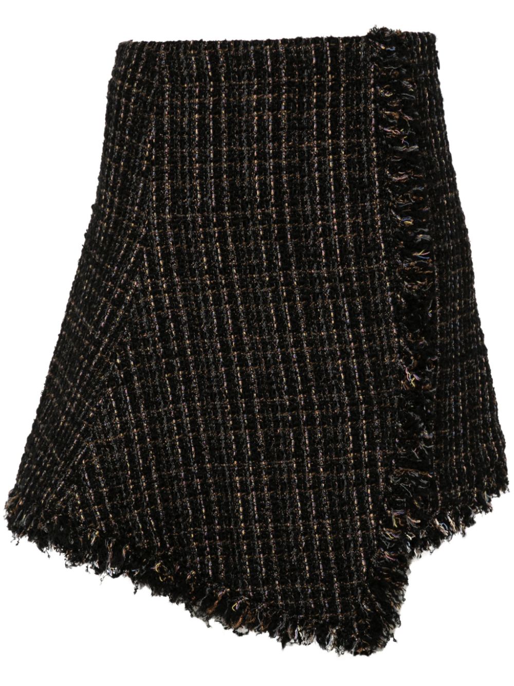SACAI Chic Tweed Wrap Mini Skirt