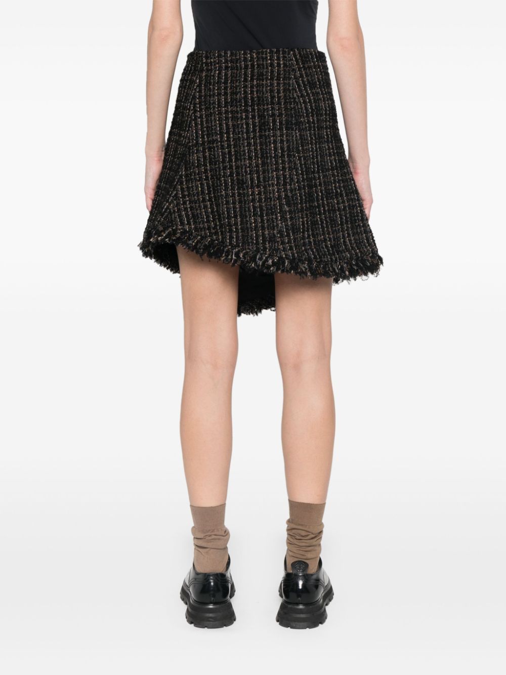 SACAI Chic Tweed Wrap Mini Skirt