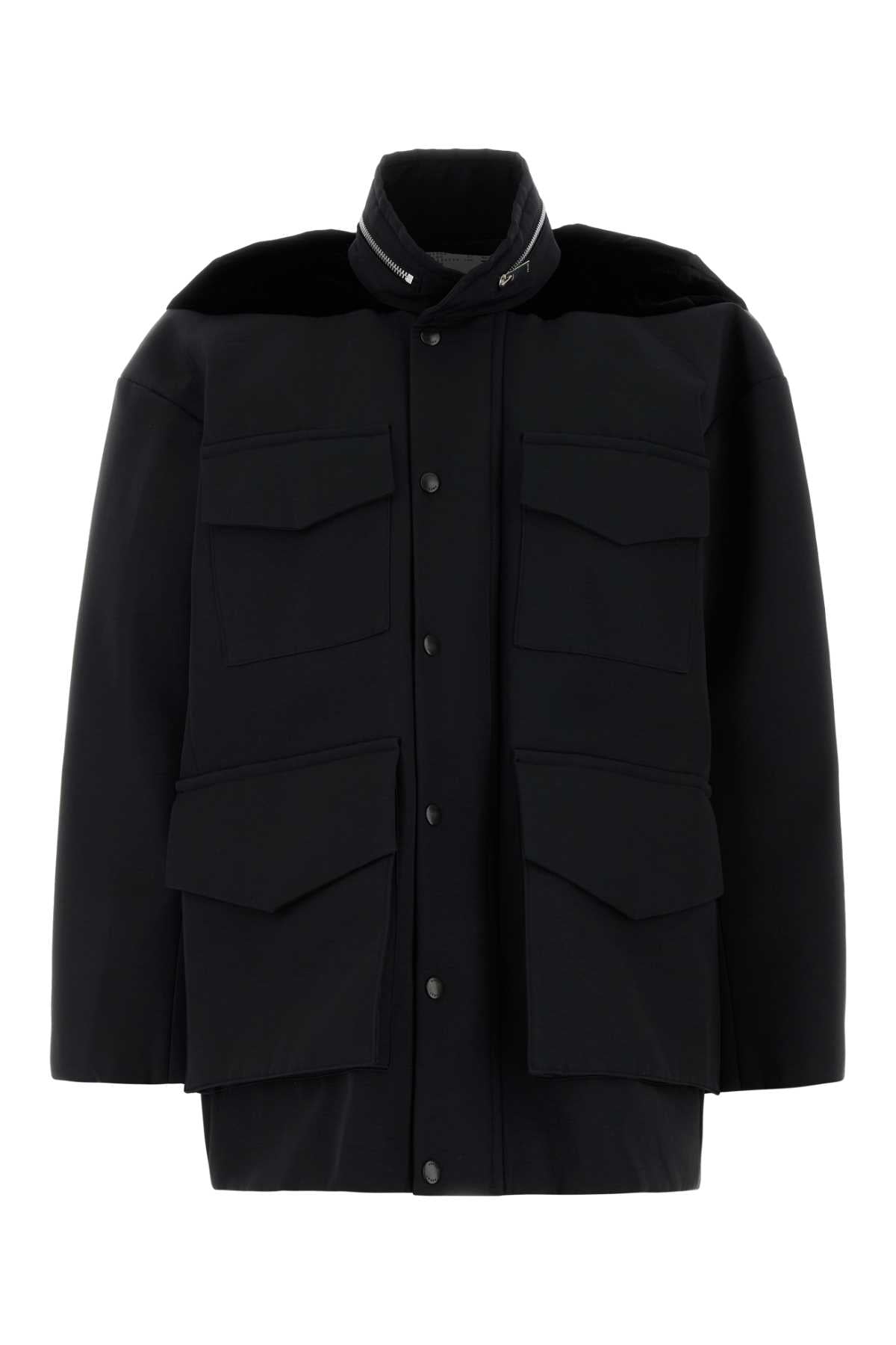 SACAI Oversized Grosgrain Velvet Blouson Jacket for Women
