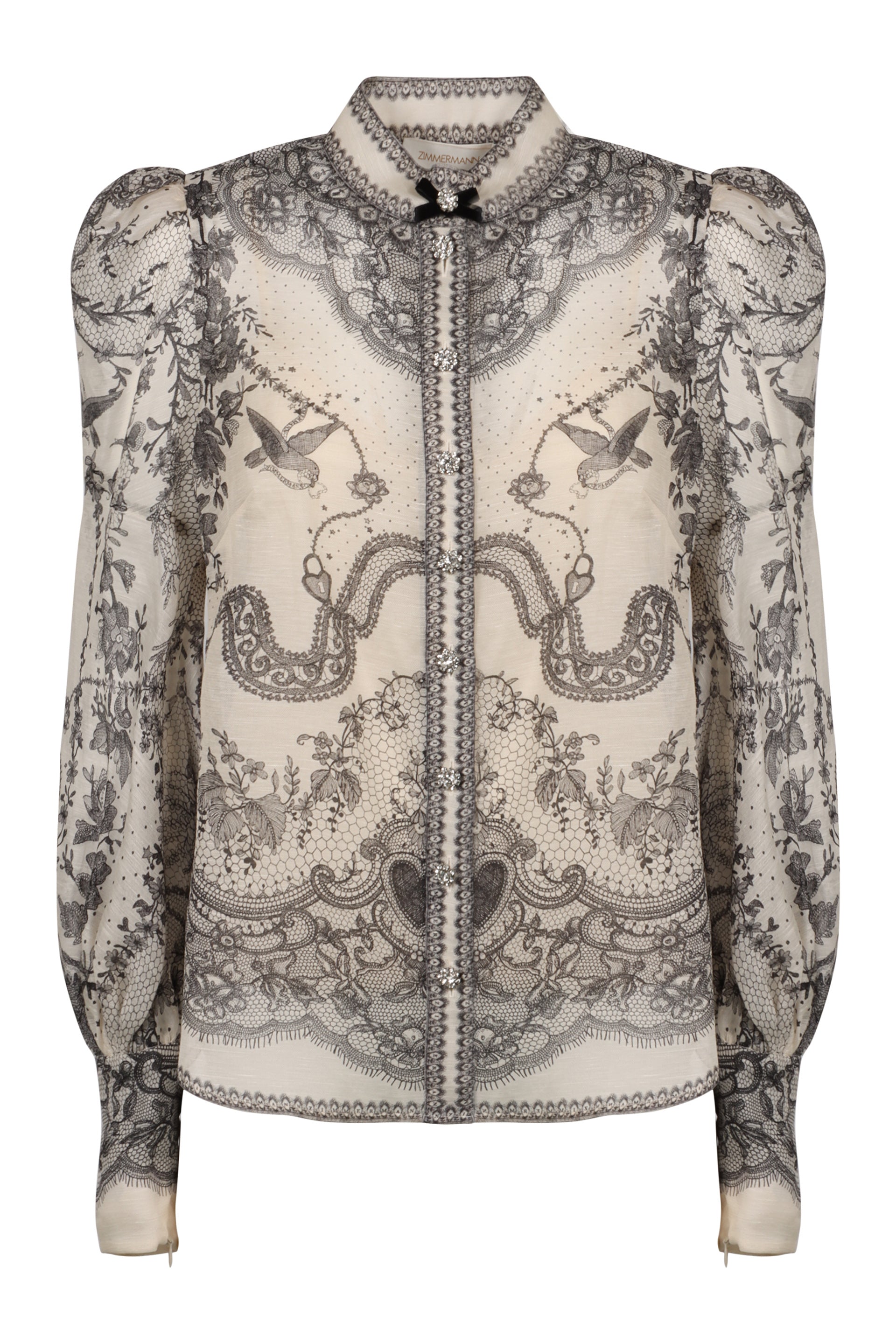 ZIMMERMANN Printed Linen Blend Crush Shirt