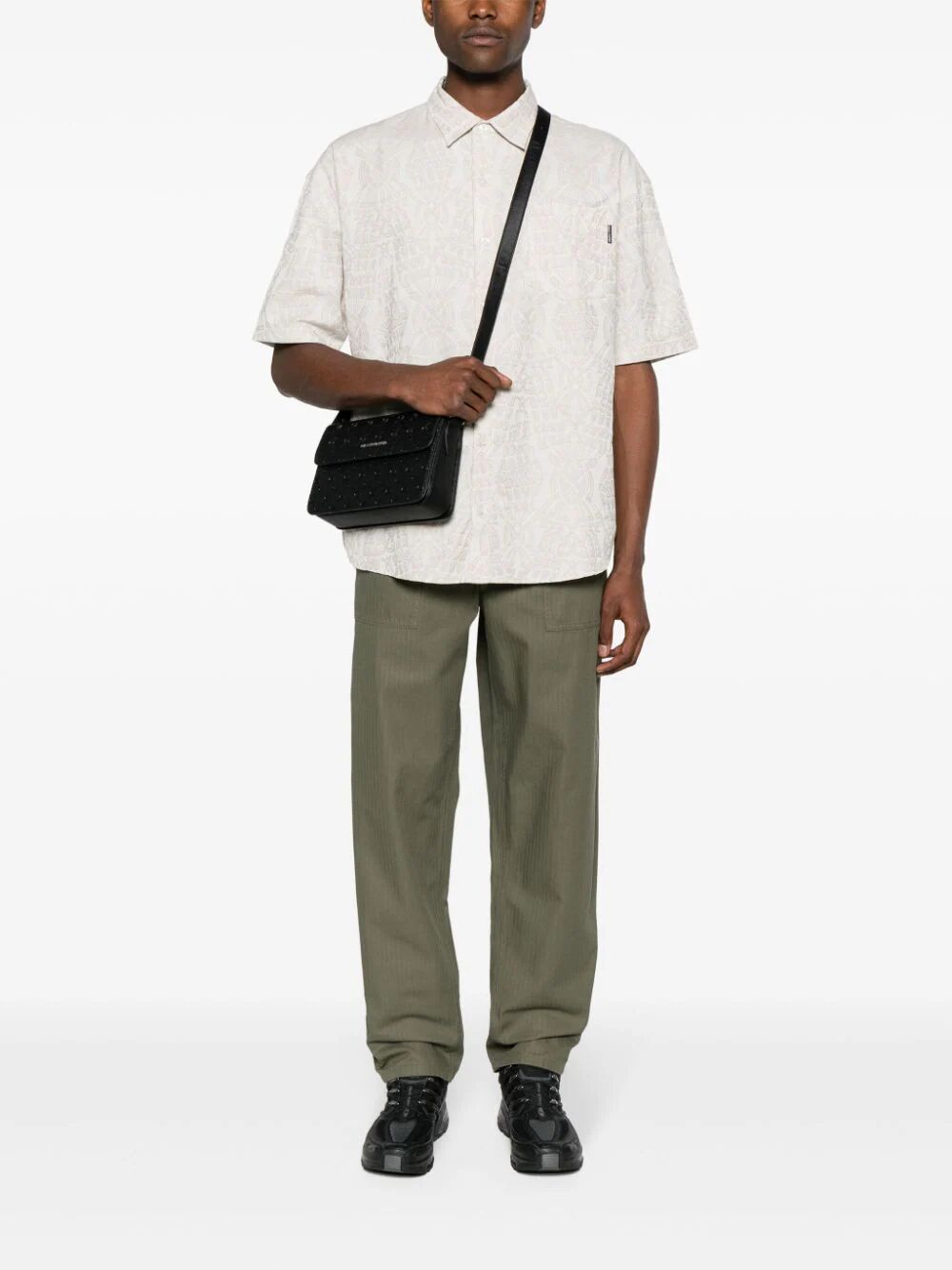 DAILY PAPER Relaxed Short Sleeve Jacquard Shirt