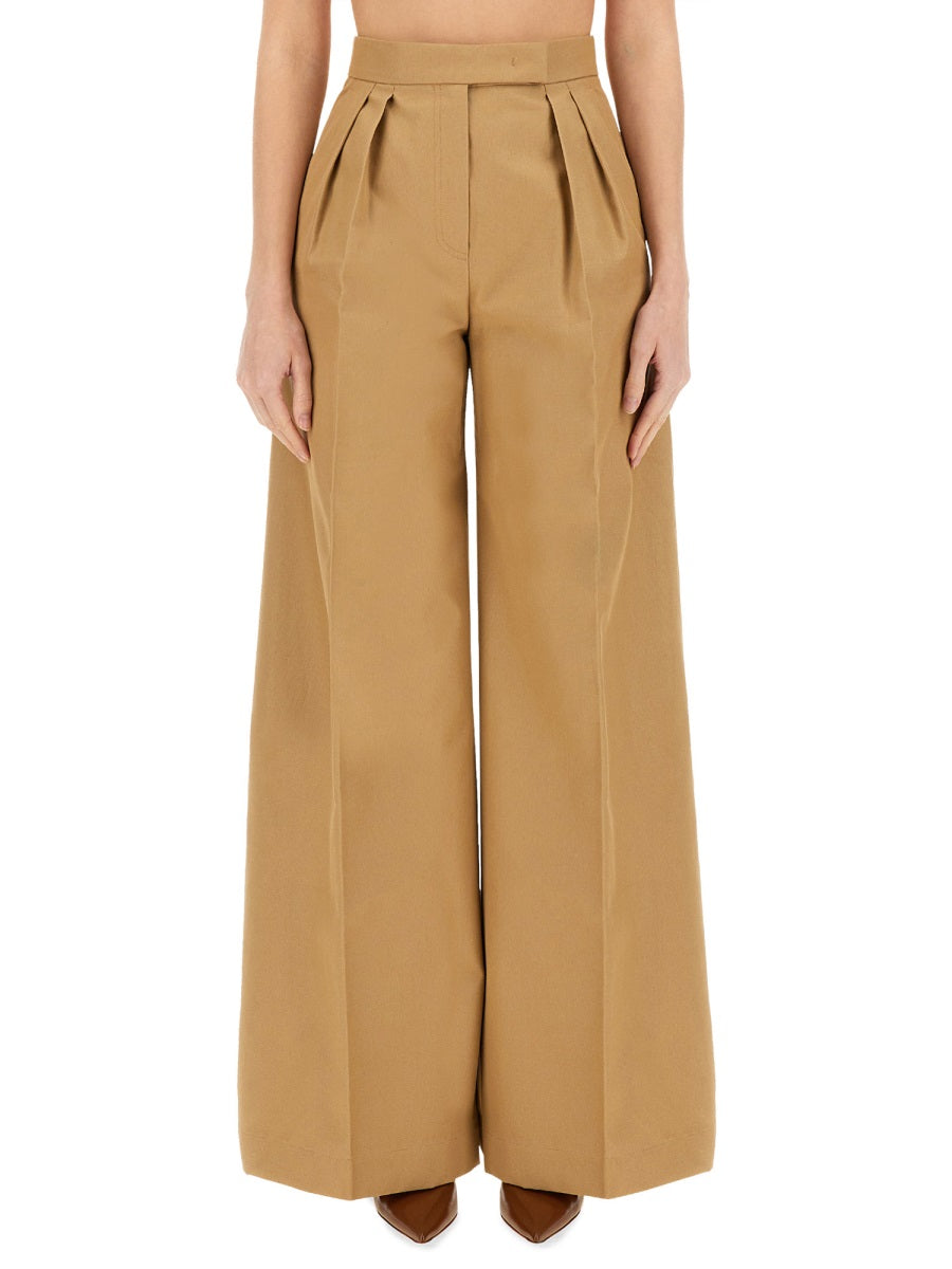 MAX MARA Wide Leg Cotton Pants - Size 40