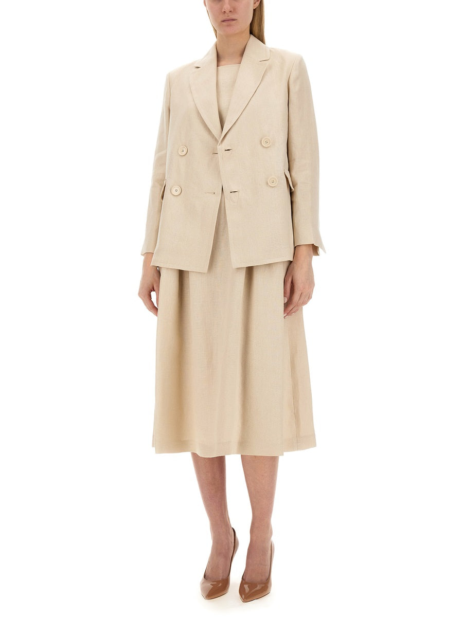S MAX MARA Oversized Fit Linen Jacket - Size 40