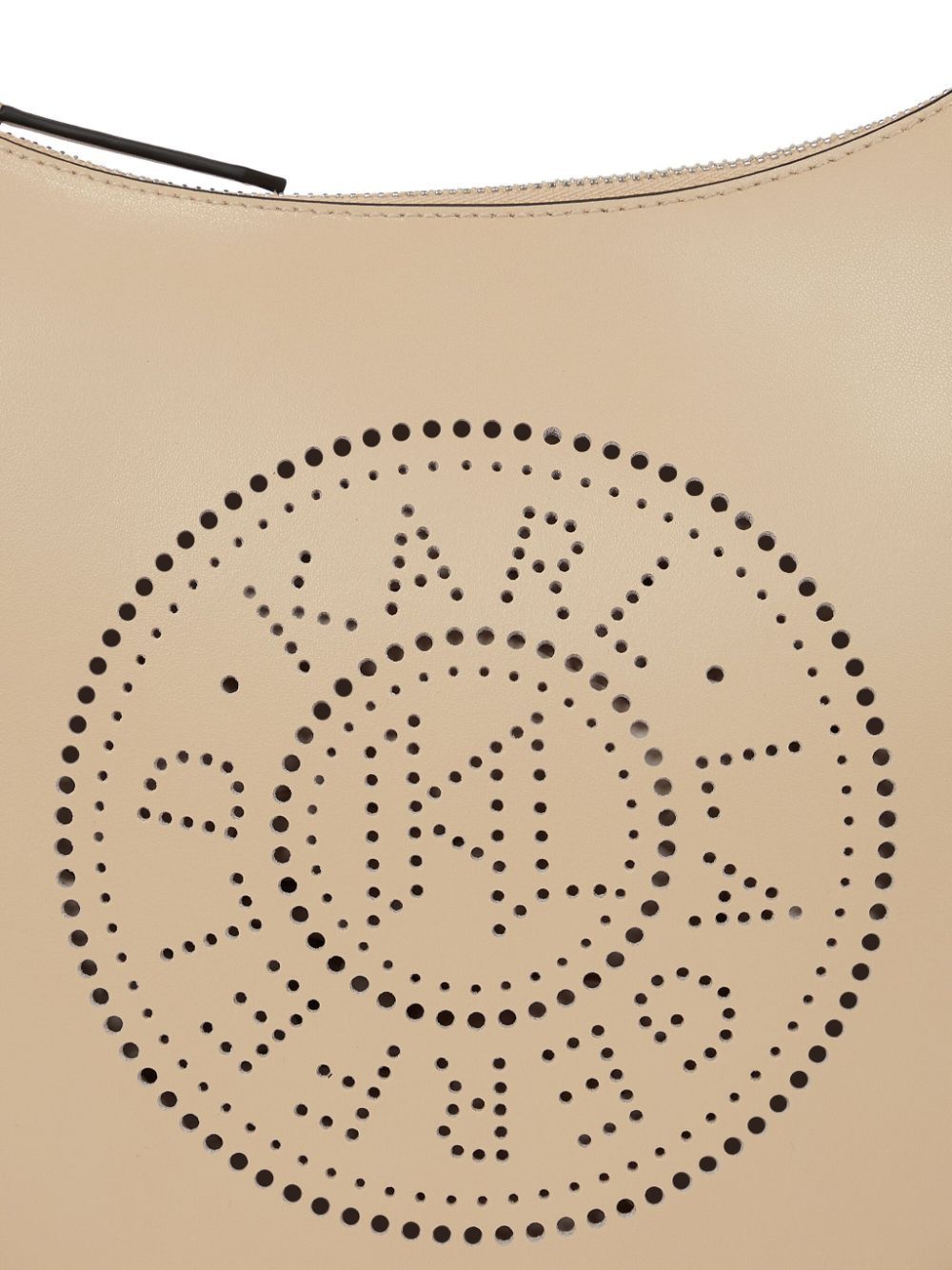 KARL LAGERFELD Circle Moon Sand Mini Handbag with Perforated Logo