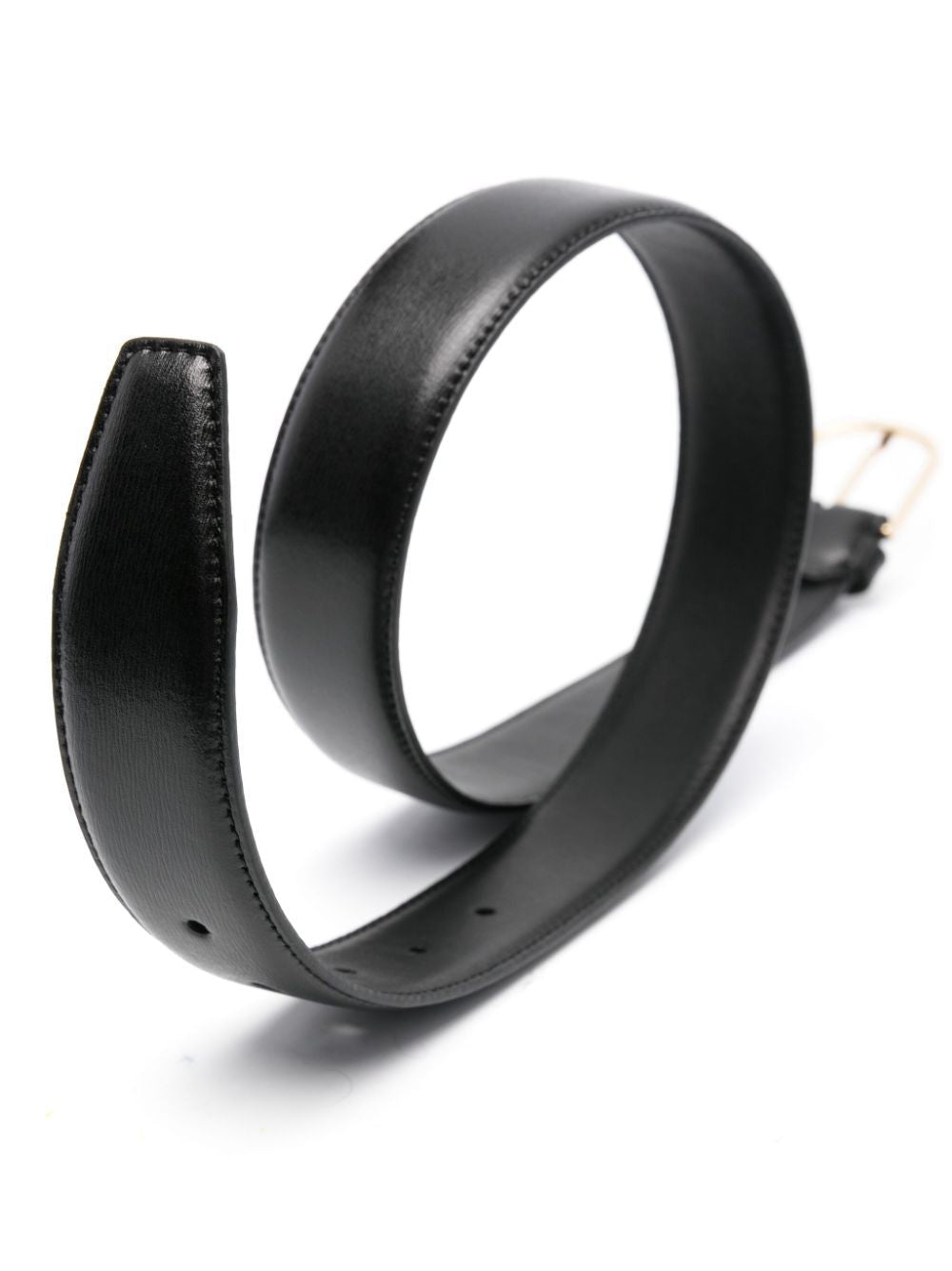 TOTEME Leather Belt with Gold Buckle - 35MM Width