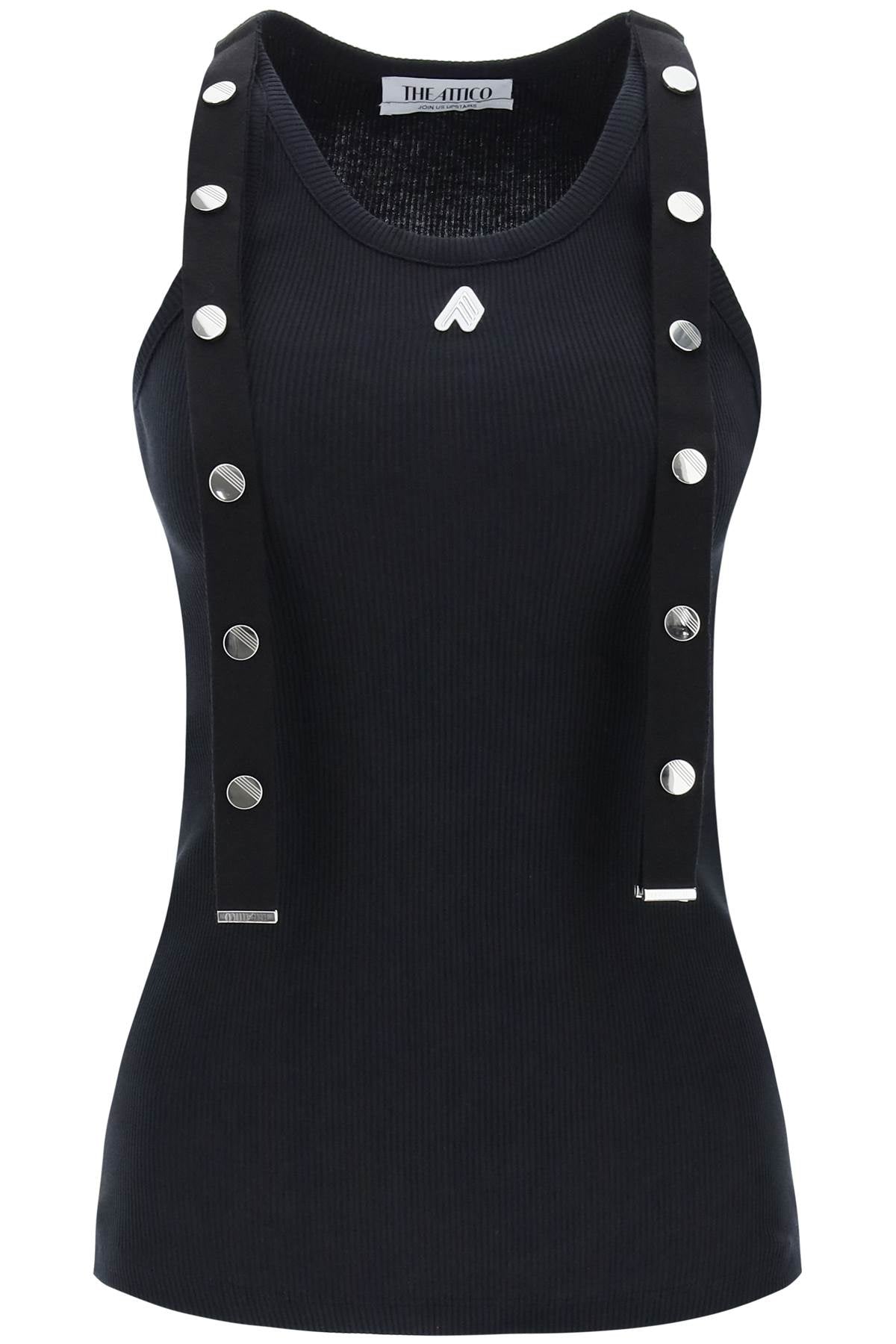 THE ATTICO Ribbed Logo Cotton Tank Top