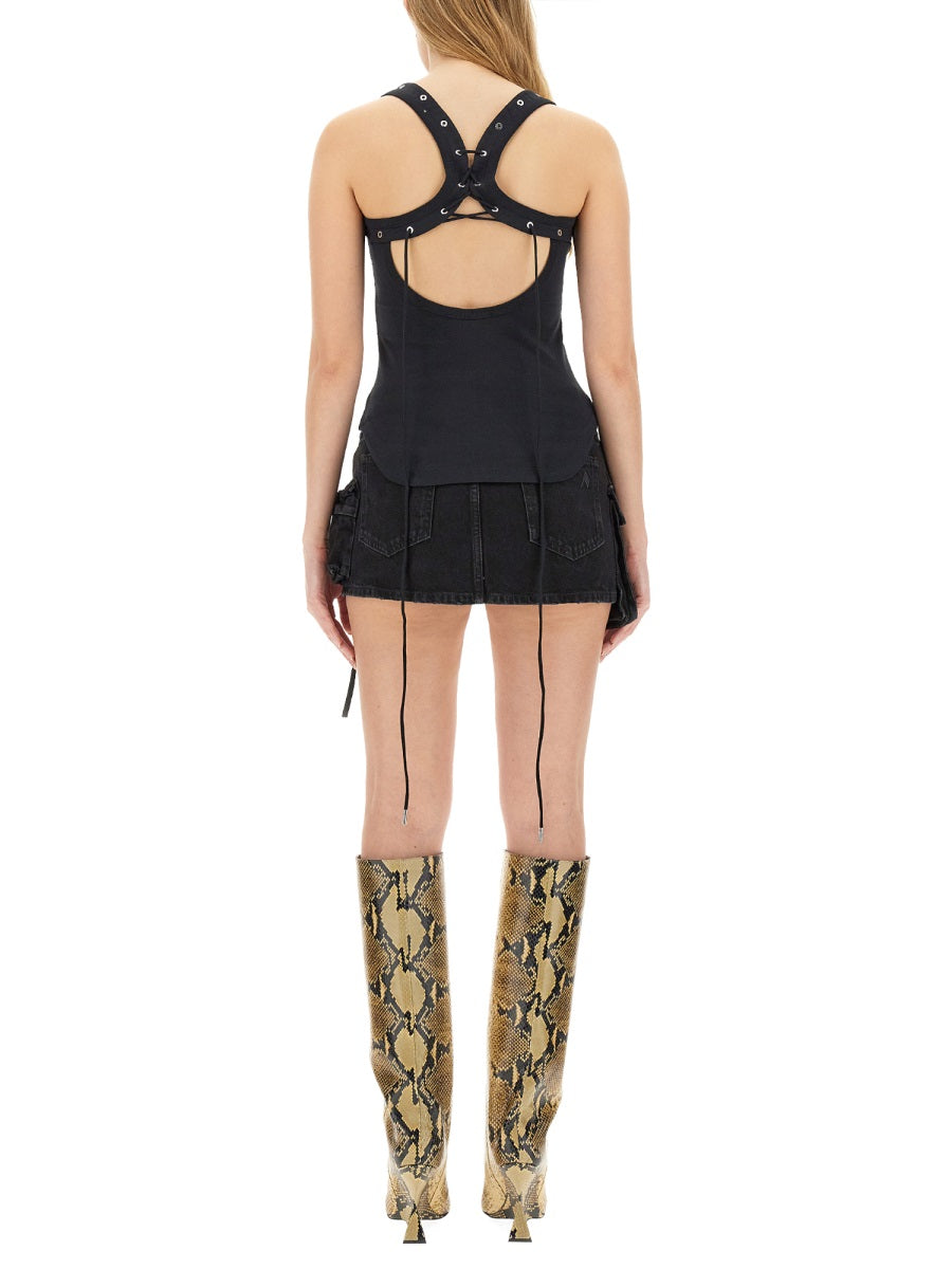 THE ATTICO Classic Logo Cotton Top - Size 40