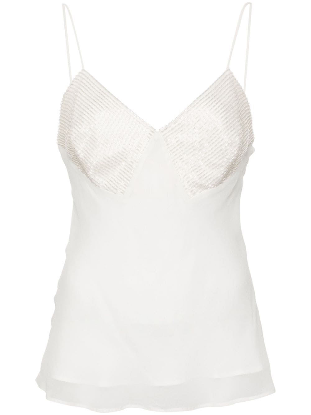 MAX MARA BRIDAL Elegant Silk V-Neck Spaghetti Strap Top