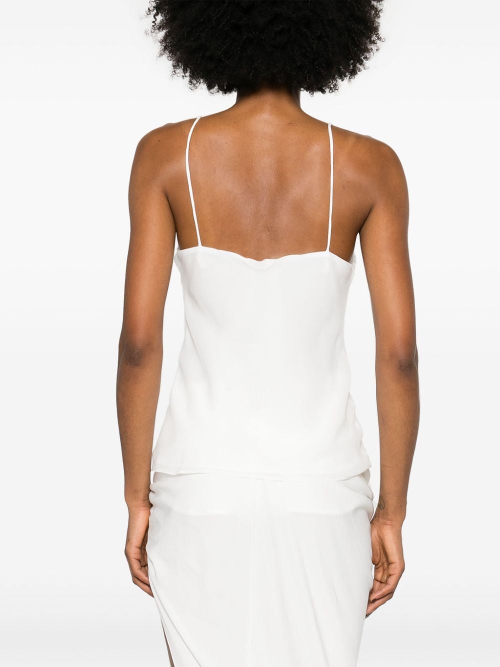 MAX MARA BRIDAL Elegant Silk V-Neck Spaghetti Strap Top