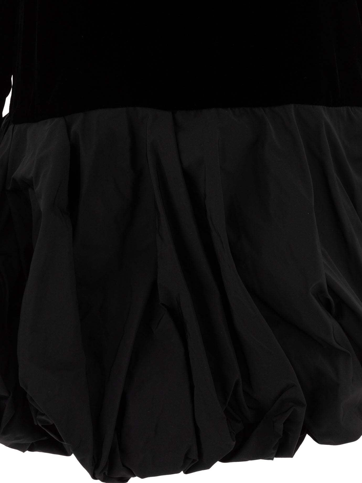 MAX MARA PIANOFORTE Mini Velvet Dress with Ruffled Skirt