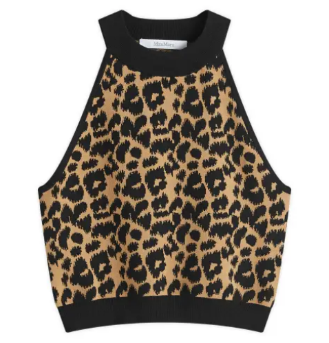 MAX MARA Cozy Knit Sleeveless Cropped Sweater