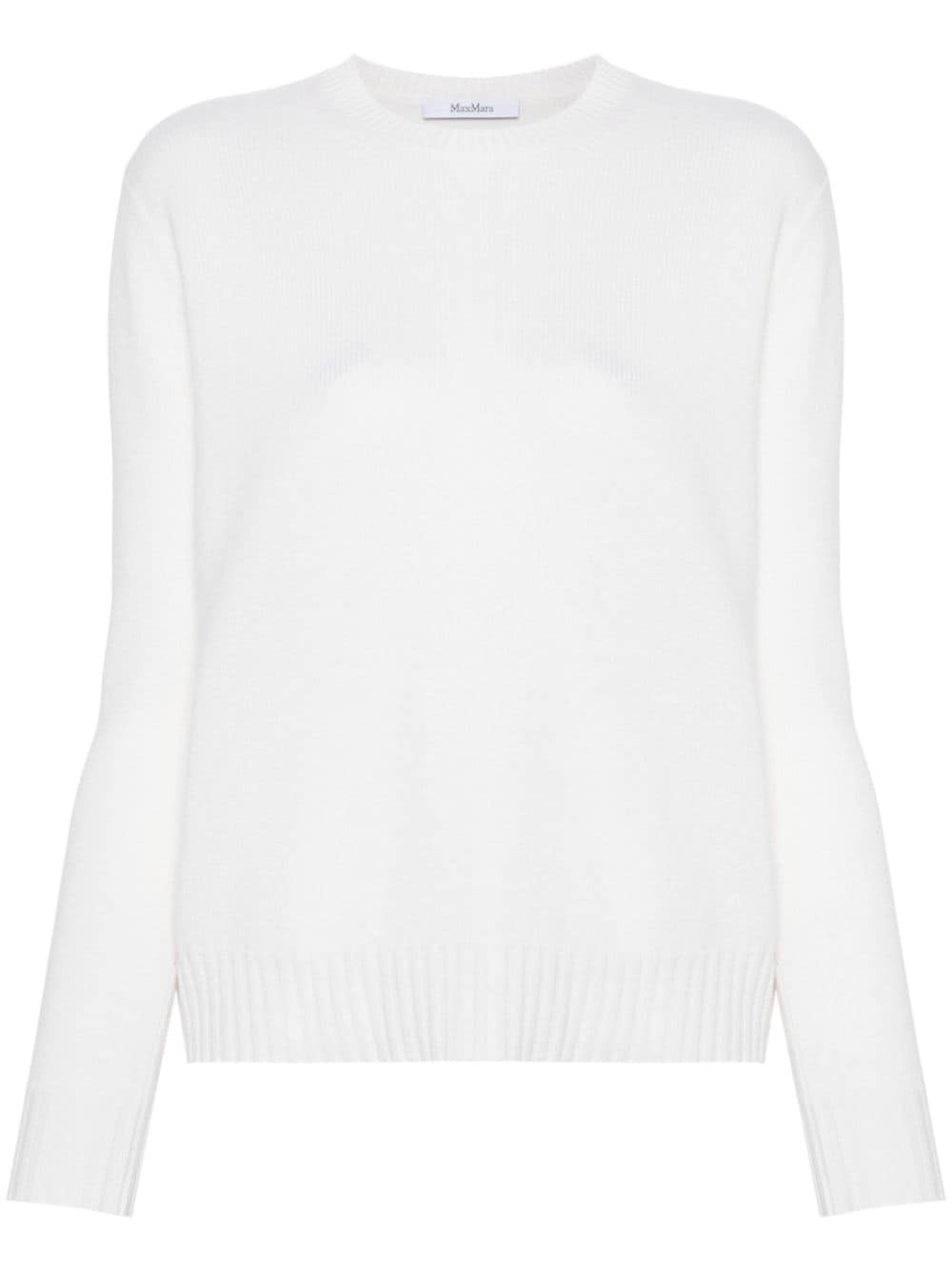 MAX MARA Pure Cashmere Knit Sweater with Embroidered Logo - FW24 Women's