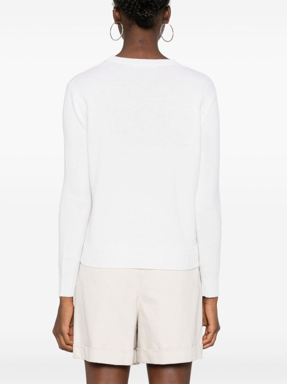 MAX MARA Pure Cashmere Knit Sweater with Embroidered Logo - FW24 Women's