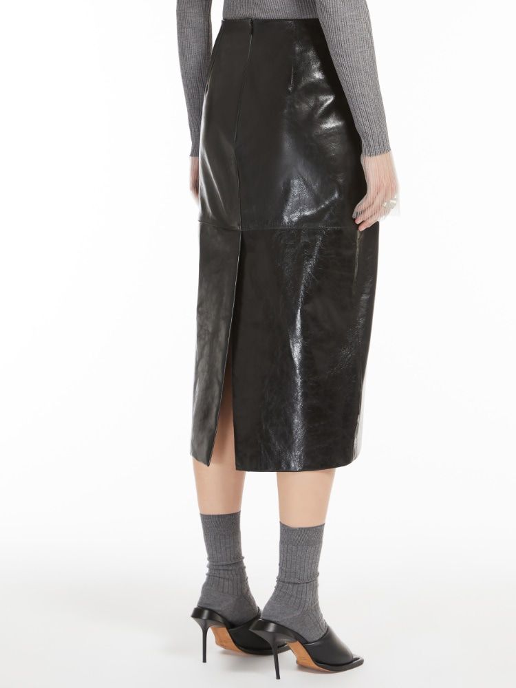 MAX MARA SPORTMAX Sophisticated Leather Midi Skirt