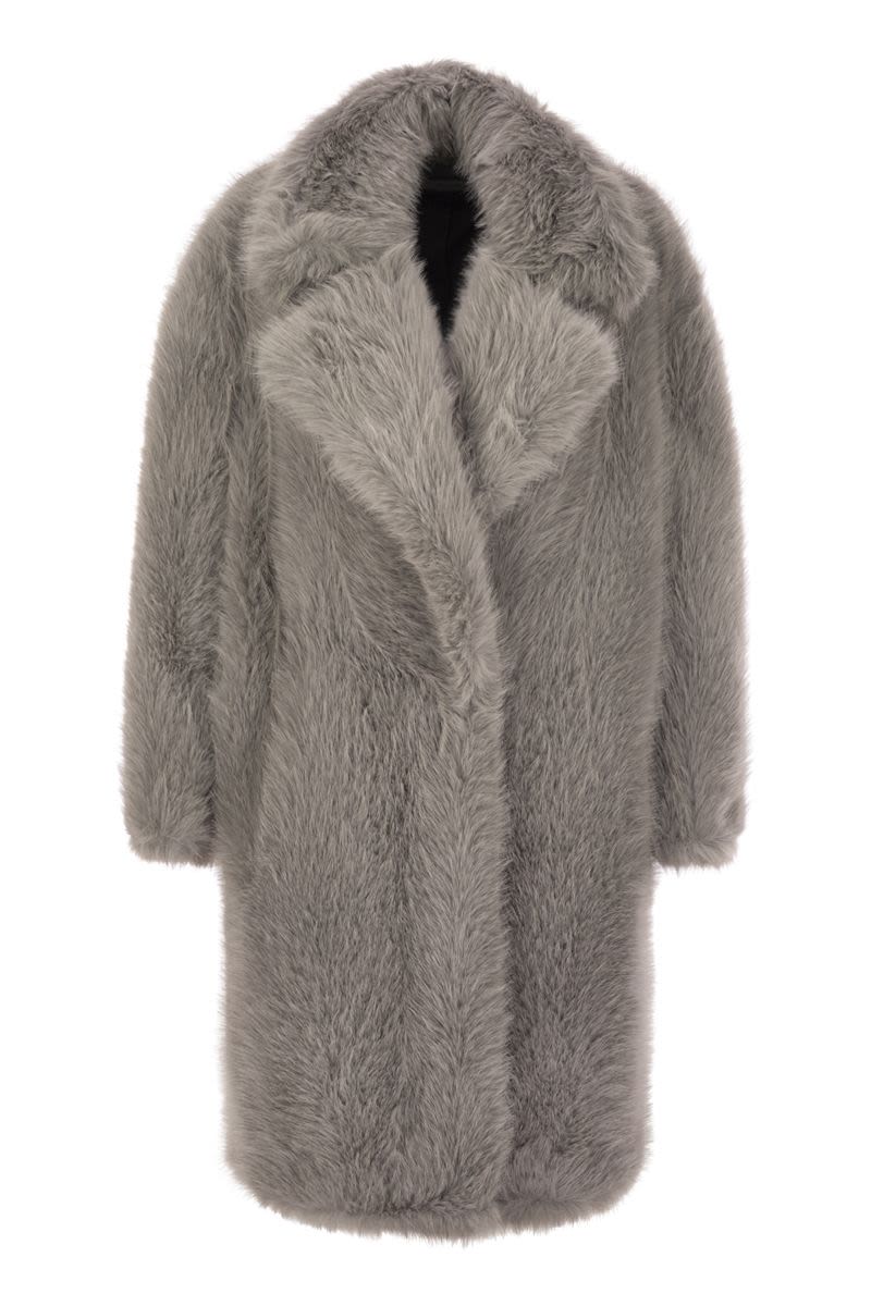 MAX MARA SPORTMAX Oversized Faux Fur Jacket with Statement Collar