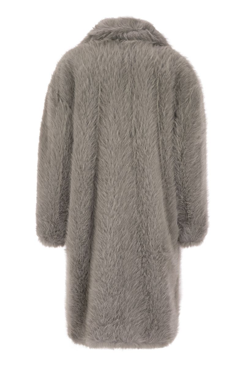 MAX MARA SPORTMAX Oversized Faux Fur Jacket with Statement Collar