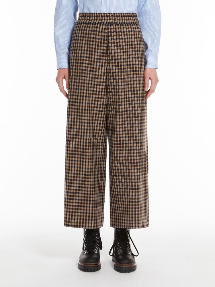 WEEKEND MAX MARA Embroidered Wool Blend Wide-Leg Pant