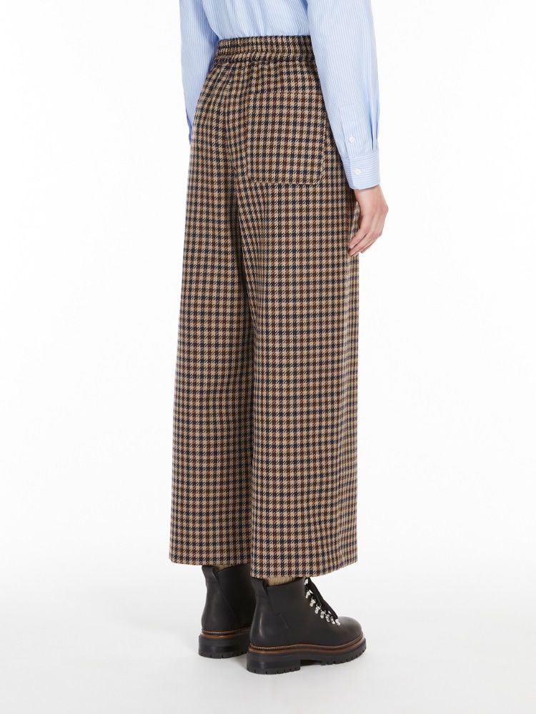 WEEKEND MAX MARA Embroidered Wool Blend Wide-Leg Pant