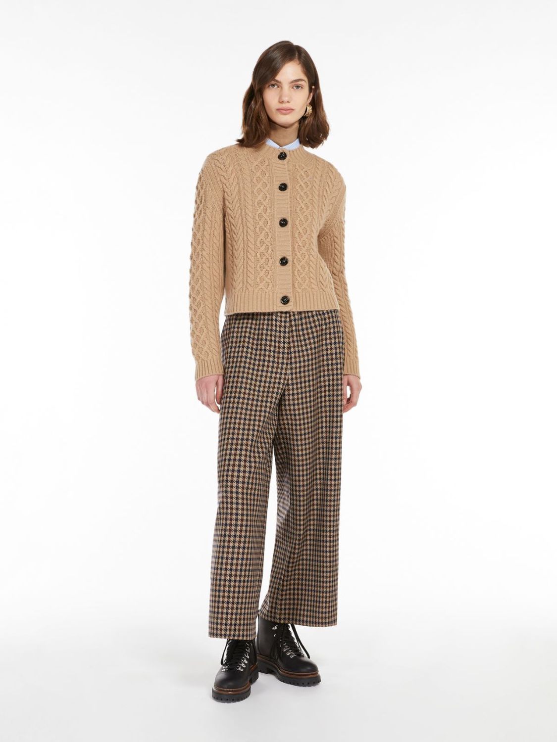 WEEKEND MAX MARA Embroidered Wool Blend Wide-Leg Pant