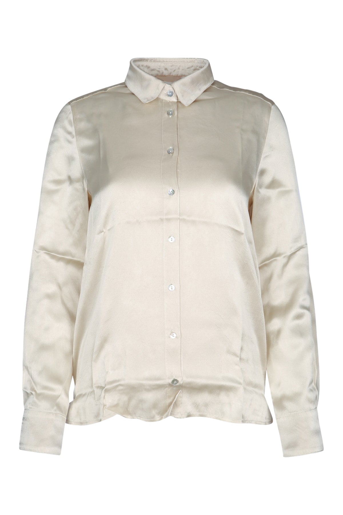 I BLUES Elegant Satin Button Up Shirt for Women