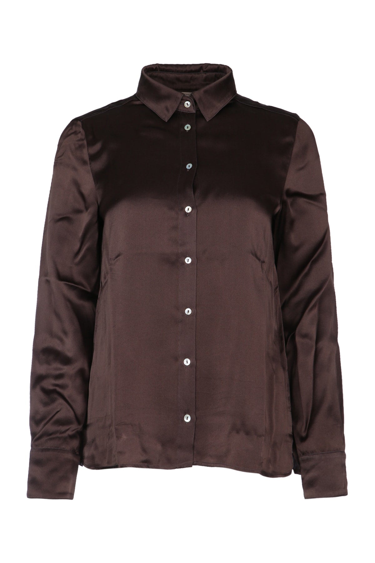 I BLUES Satin Button-Up Shirt for Women