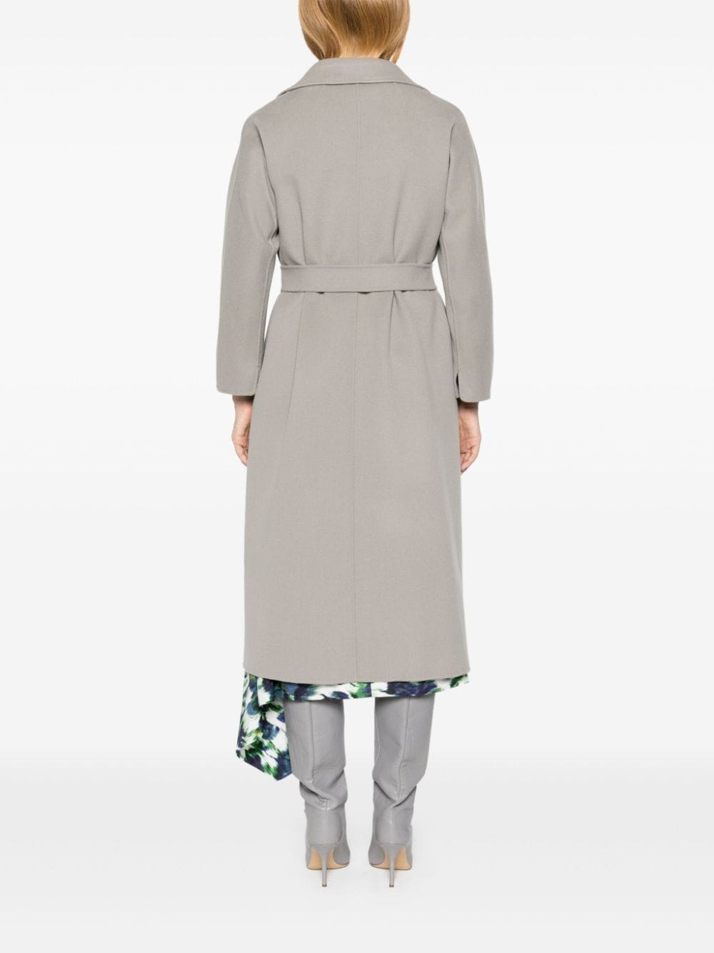 S MAX MARA Medium Length Women's Wool Coat with Detachable Waist Belt