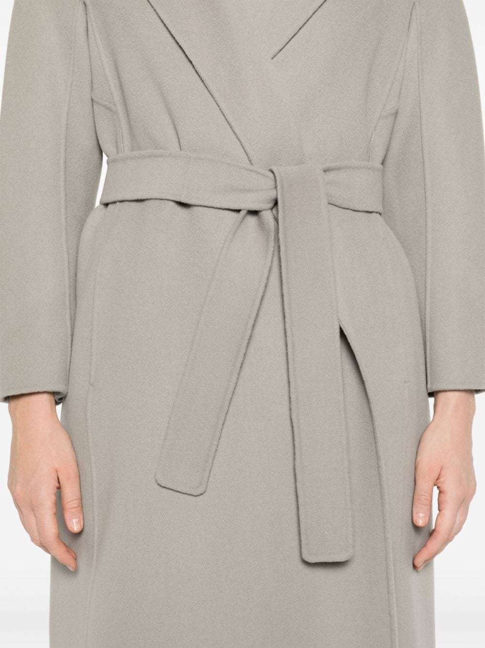 S MAX MARA Medium Length Women's Wool Coat with Detachable Waist Belt