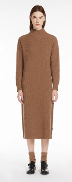 S MAX MARA Elegant Wool-Cashmere Blend Dress