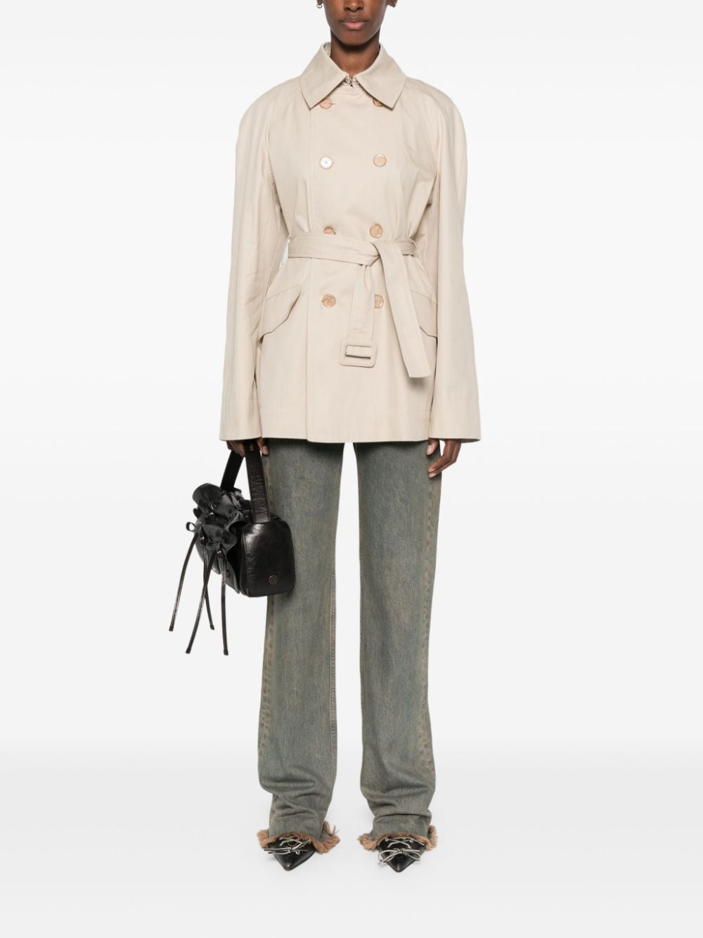 MOSCHINO COUTURE Chain Link Detail Trench Jacket