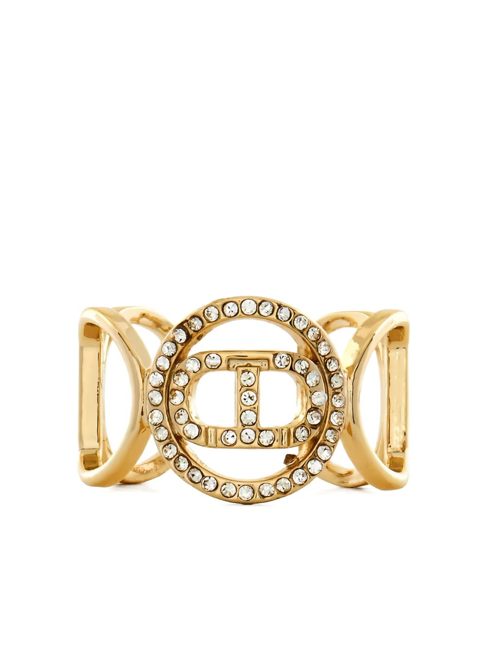 TWIN-SET Gold Open Band Ring with Cut-Out Details