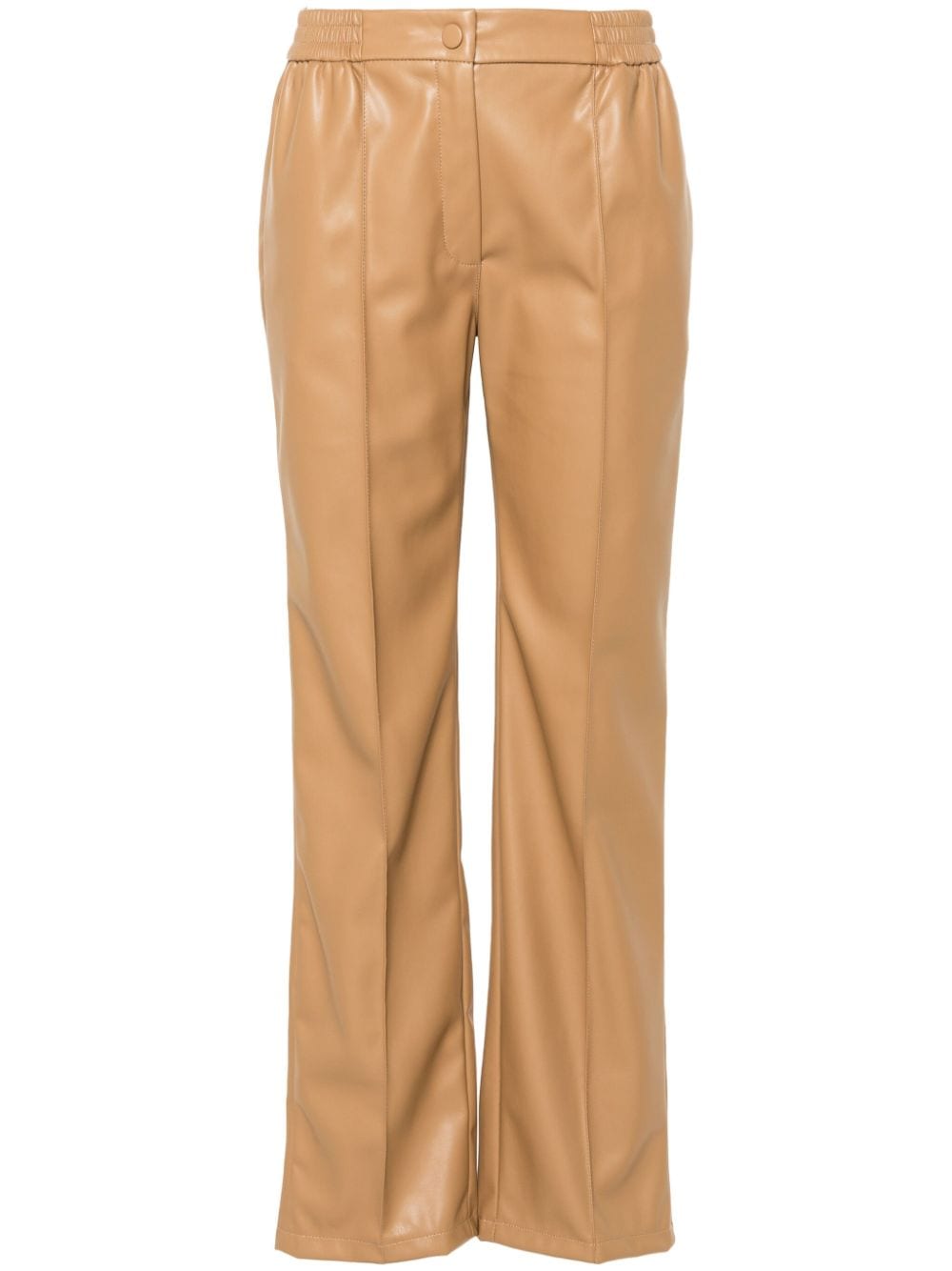 TWIN-SET Faux Leather Straight Leg Trousers