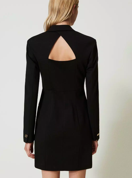 TWIN-SET Mini Double-Breasted Thigh-Length Jacket